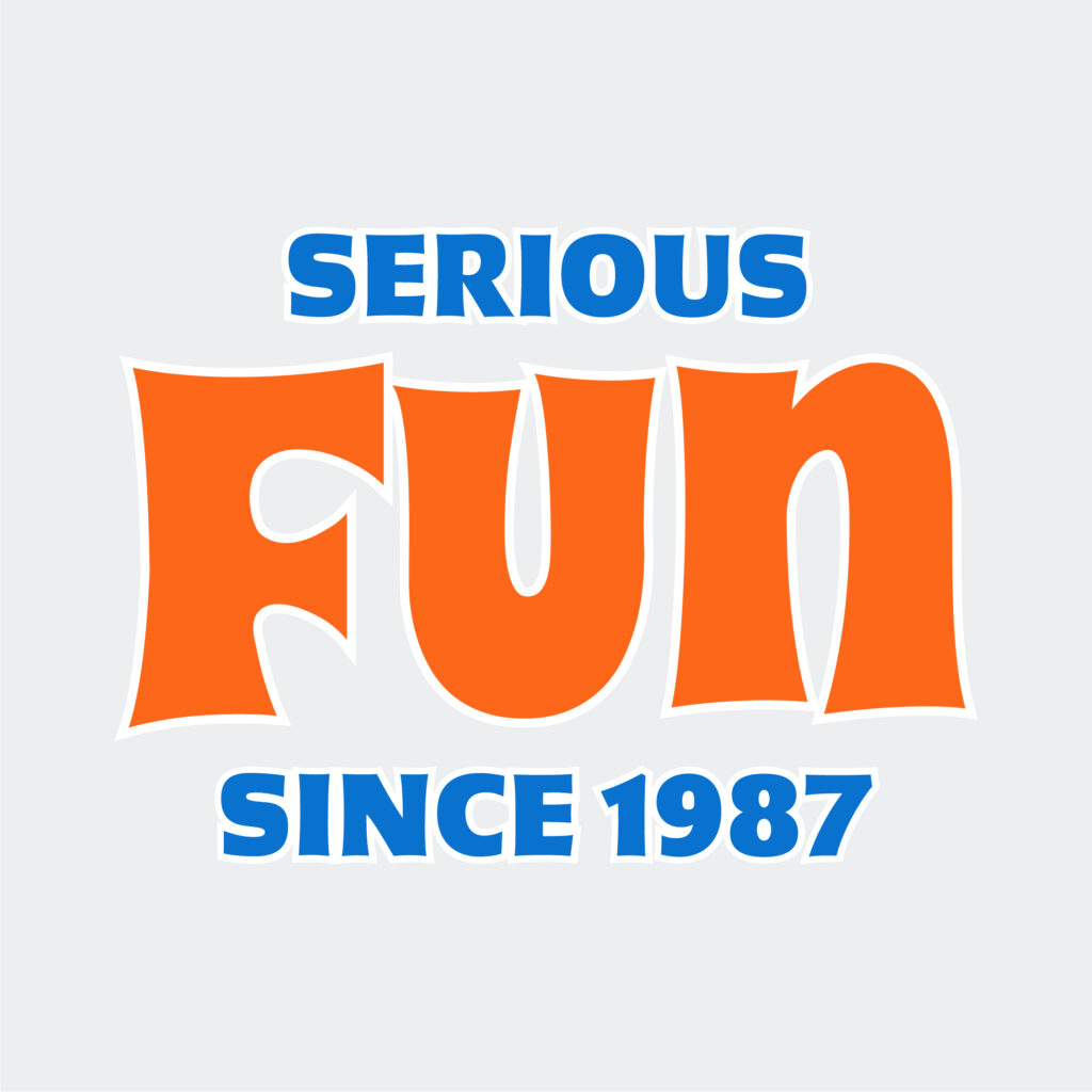 The Adventure Company wanted to incorporate their tagline "Serious Fun Since 1987" into their brand graphics